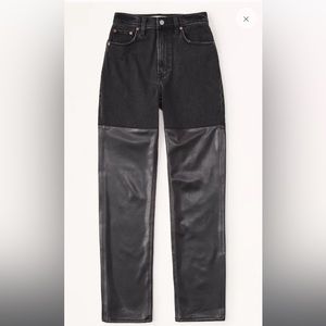 Abercrombie Black Jeans with Leather Detail